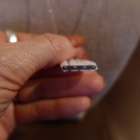 White square bead and sterling silver Sherzada necklace pendant 14.5"-17.5" - Picture 7 of 16